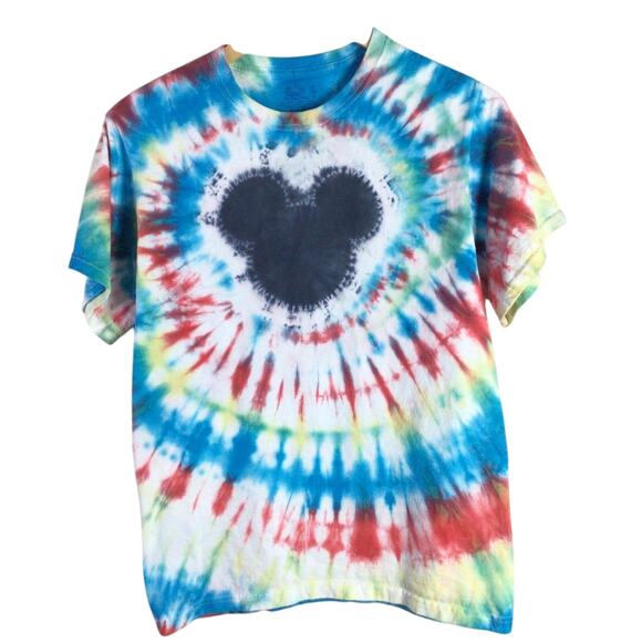 Tie Dye Disney Mickey Mouse ears T Shirt White Small - Picture 1 of 4